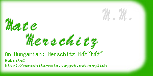 mate merschitz business card